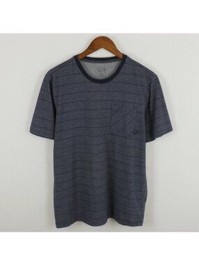 Mountain Hardwear Men's Medium Blue Striped Cotton Crewneck Short Sleeve Tee
